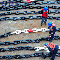 Cadena de Anclaje M2/M3 Syud Link para Construcción Naval y Acuicultura, Pintada de Negro, 27.5m, Cadena de Amarre, Cadena de Anclaje Marina de Acero