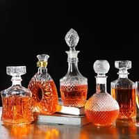 Bottiglia vuota in vetro da whisky bottiglia in vetro flint da 1000ml decanter in vetro di lusso brandy rum tequila juniper