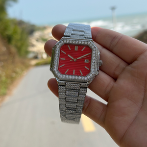 Montre pour homme personnalisée 2025, 45 mm, diamant, surdimensionnée, étanche, montre de luxe avec détails en zircon - Product Image 2