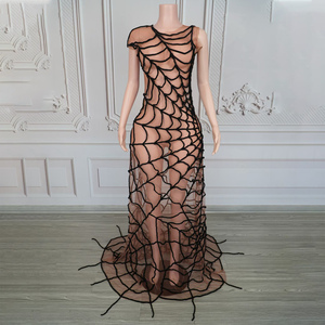 white christmas dresses Web Lace Paneled Midi Dress by Voodoo Vixen – Modern Millie main image 1