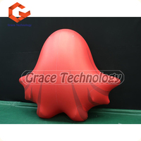 Ballon rouge gonflable de fantôme de bande dessinée pour la publicité, modèle gonflable de dessin animé de jeu de Pacman