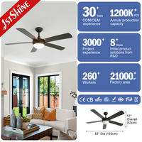 Ventilateur de plafond 1stshine moderne à vitesse réglable, puissant flux d'air, commande vocale via application mobile, écologique, économie d'énergie, avec lumière