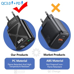Adaptador de Carga Rápida GaN PD de 65W para Portátil, Cargador Rápido Tipo C PD, Cargador USB <span class=keywords><strong>QC3</strong></span>, Cargador de Pared - Product Image 3
