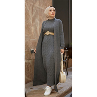 Vêtement islamique en coton jersey, robe kaftan modeste, robe femme arabe, jilbab, vêtement ethnique, pull, abaya d'hiver, robe musulmane pour femmes