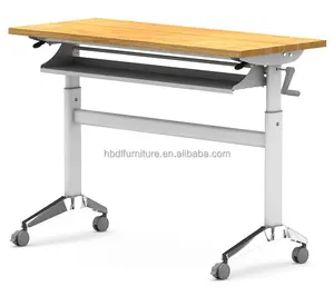 Factory Price Folding manual height adjustment Modern Office staff Furniture single Design Office movable Desk