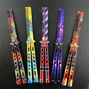 Bán buôn tùy chỉnh thương hiệu tư nhân đào tạo có thể gập lại <span class=keywords><strong>Balisong</strong></span> lược thép không gỉ Túi Gấp tự vệ bướm dao Lược - Product Image 1