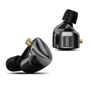KZ D-Fi con cable de metal en la oreja HiFi Monitor Auriculares de 4 niveles Tunning Switch Bass Auriculares Stage Live Auriculares
