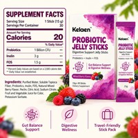 Kelaen Probiotic Jelly Sticks Soutien Digestif Formule Prébiotique Emballé Individuellement Complément Alimentaire