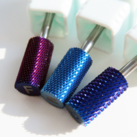 Offre Spéciale – Grande fraise électrique lisse pour l'élimination du gel et le nettoyage des cuticules, 2.35 mm, F M C, en carbure de tungstène violet et bleu