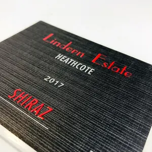 Custom Luxe Rood Goud Folie Papier Label Voor Wijnfles Sticker Met Rode Folie Rode Wijn Pakket Label Met Spot Uv