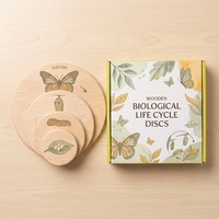 Houten Montessori vlinder levenscyclus schijven biologische wetenschap leerzaam OEM educatief zintuiglijk speelgoed kleurrijk uniseks