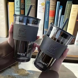 Vaso de Vidrio de Alta Calidad y Gran Capacidad con Pajitas Rectas, en Oferta - Product Image 3