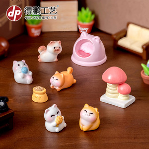 Figurines en résine de chatons miniatures Dp pour décoration de maison de poupée, ornements de chat mignons pour bureau - Product Image 2