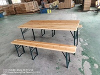 Ensemble de table et de bancs en bois pour bière, pliable, pour pique-nique en plein air, cour, fête, repas, événement