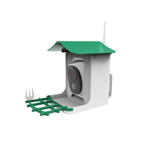 Vente flash - Mangeoire à oiseaux intelligente avec caméra de surveillance à distance - Mangeoires à oiseaux pour l'extérieur avec vision nocturne et fonction d'alarme