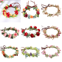 Couronne florale artificielle faite à la main style forêt féerique, idéale pour mariages, fêtes, vacances et séances photo – Nouveauté très prisée