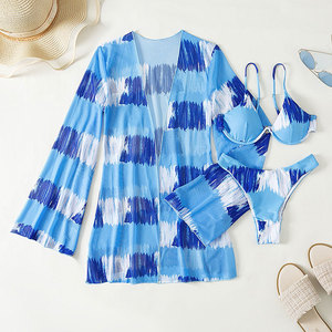 Sẵn Sàng Để Vận Chuyển Bikini Gọng In Thời Trang Theo Yêu Cầu Váy Đi Biển Xẻ Tà Đồ Bơi 3 Mảnh Che Phủ Ngoại Cỡ Đồ Đi Biển - Product Image 4