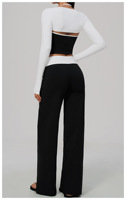 Ensemble de sport et yoga 3 pièces pour femme : Soutien-gorge de sport dos nu, Boléro à manches longues et Legging taille haute à jambe large
