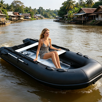 Bateau de pêche gonflable en caoutchouc robuste Hailebao avec fond rigide stable pour la pêche à la dérive et le sauvetage