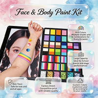 Nouvelle Arrivée XD Professional, Palette de Peinture pour le Visage et le Corps, 42 Couleurs Minérales, Certifiée CE, Non Toxique, Kit pour Usage Intensif, Fête d'Halloween
