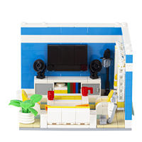 MOC4054 Salon Rideau Canapé Tv MOC Vente en gros Ville Série Enfants Garçons Filles Jouets Blocs de Construction Briques Ensembles