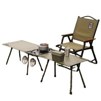 Table pliante rectangulaire moderne pour le camping en plein air, en alliage d'aluminium léger, multifonction, avec support lumineux