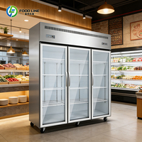 Vitrine réfrigérée commerciale à contrôle de température multi-zones indépendant pour le stockage séparé de différents aliments
