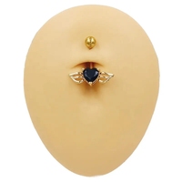Vente en gros anneau de nombril en acier inoxydable cœur rose rouge nouveau design anneaux de nombril bijoux de piercing pour femmes