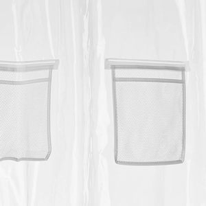 Premium Thick <strong>Transparent</strong> <strong>Shower</strong> <strong>Curtain</strong> Cheap Waterproof PEVA/PVC Mesh <strong>Pockets</strong> Quick Dry Bathroom Organizer Caddy Wholesale - Product Image 3