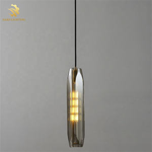 Suspension d'intérieur décorative et simple pour la maison moderne Suspension en laiton <span class=keywords><strong>anthracite</strong></span>, cristal de fumée - Product Image 4