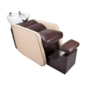 Chaise de lavage semi-inclinable en cuir de haute qualité pour salons de coiffure et instituts de beauté à usage commercial - Product Image 2