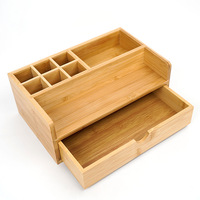 Organisateur de bureau multifonctionnel moderne et minimaliste en bambou avec tiroirs – Indispensable pour le rangement au bureau et en cuisine (vente en gros)