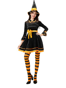 Costume <span class=keywords><strong>d</strong></span>'Halloween, <span class=keywords><strong>déguisement</strong></span> amusant de sorcière citrouille pour femme adulte, <span class=keywords><strong>robe</strong></span> de scène pour performance - Product Image 4