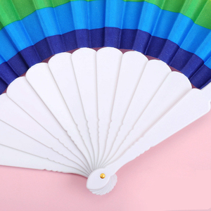 Orgullo imprimible Arco Iris Bambú Plegable Mano Fan Clack Rave Fan Drag Queen Fan Para Raves Festivales Discotecas - Product Image 5