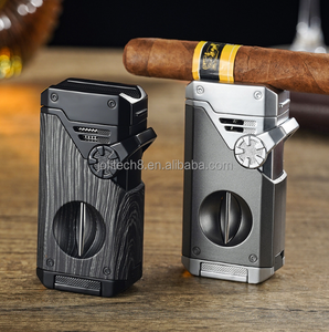 JOFI Cool Classic Quad Jet Torch <b>Lighter</b> Refillable Four-Flame <b>Windproof</b> Personalized Cigar Cutter <b>Lighter</b> for Party Use Butane - Product Image 1