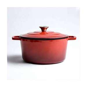 Cazuela antiadherente roja oblata de hierro fundido esmaltado cazuela de fuego para <span class=keywords><strong>Horno</strong></span> Holandés - Product Image 3