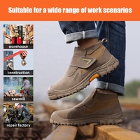 Chaussures de sécurité GUYISA Welder Series en faux daim anti-brûlure avec semelle intermédiaire en acier anti-perforation, bottes de sécurité industrielles