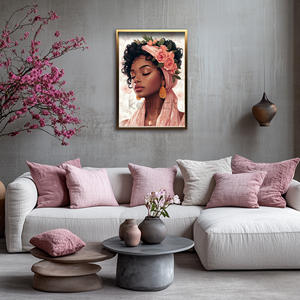 Очаровательная Женская Картина с Цветочным Мотивом, Художественная Репродукция, Масляная Живопись, Цифровая Печать, 40x50 см, Современная, Хит Продаж - Product Image 2
