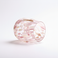 Verres à vin sans pied en verre DOF à pois colorés, verre à boire, pot à bougie en verre rond en forme d'œuf motif léopard