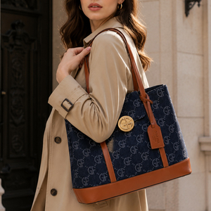 Bolso Tote para Mujer, con Detalles en Cuero PU, Gran Capacidad, Bolso de Hombro Moderno, Casual, para Trabajo, Compras, Elegante, para Uso Diario - Product Image 1