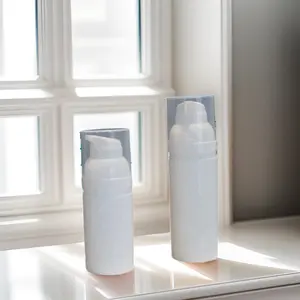 30ml 50ml Used in the studio Portable Milky white Airless Pump Bottle Portable Cosmetics Packaging Container Essence