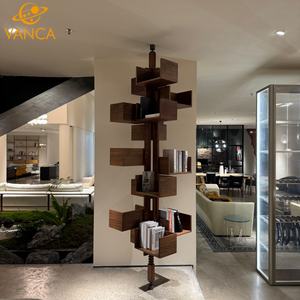 Bibliothèque italienne de luxe étagère d'angle étagère murale multicouche en bois étagère murale flottante décor à <span class=keywords><strong>la</strong></span> maison pour salon - Product Image 1