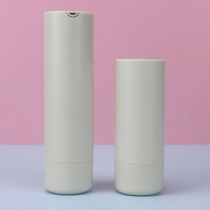 Round Vacuum Foundation Serum Grey White Airless <b>Pump</b> <b>Bottle</b> 30ml 50ml Rotating Twist Cosmetics Skincare - Product Image 3