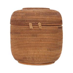 Panier de rangement en rotin naturel tissé à la main avec support métallique, style bohème, organiseur de maison, ensemble de paniers décoratifs en osier - Product Image 3