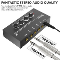 Fifine N6 Amplificateur audio portable DJ Hifi 4 canaux, carte amplificateur stéréo, mixeur, amplificateur de son, amplificateur de guitare