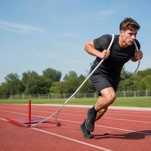 Traîneau d'entraînement robuste pour traction et poussée, portable, pour l'extérieur et la neige, en fer rouge et nylon 40D, marque Soccer - Product Image 4