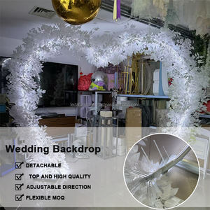 LEDA blanco en forma de corazón arco de flores artificiales luz LED puerta de entrada de boda para decoración de eventos - Product Image 2