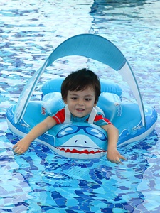 En stock: Nuevo flotador de natación para bebé, tipo tiburón, para usar boca abajo, con protección <span class=keywords><strong>solar</strong></span> y antivuelco. - Product Image 2