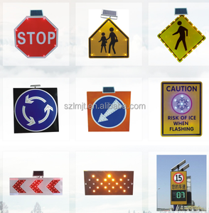 ป้ายถนนแผงสะท้อนแสง3เมตรพลังงานแสงอาทิตย์แปดเหลี่ยมใช้ไฟ LED กระพริบหยุดจราจรเพื่อความปลอดภัยทางถนน - Product Image 3