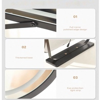 Miroir de maquillage électronique LED avec interrupteur tactile, miroir de maquillage sur pied, cadre en métal, verre personnalisé, cosmétique de bureau
